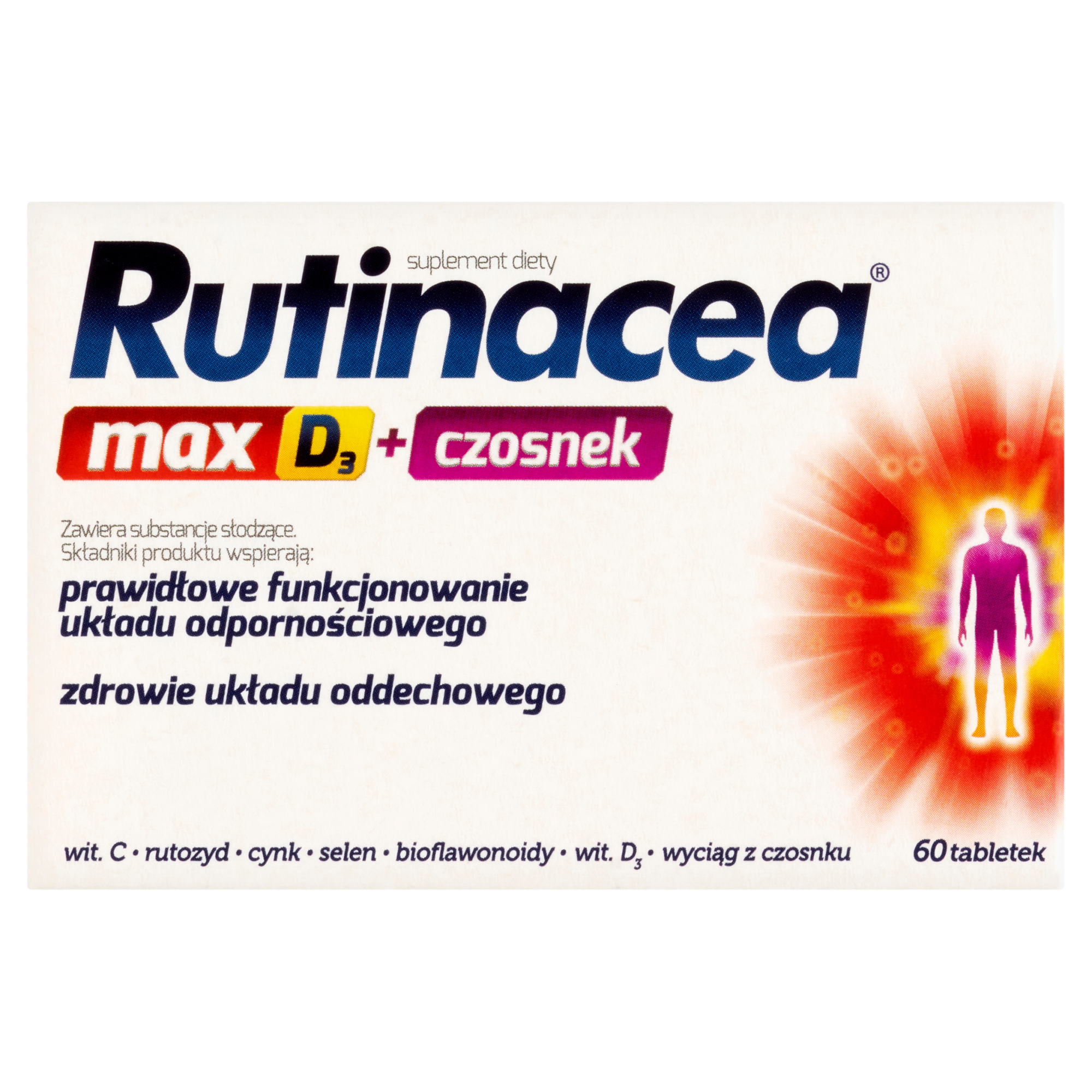 Rutinacea Max D3 + czosnek, tabletki, 60 sztuk zdjęcie