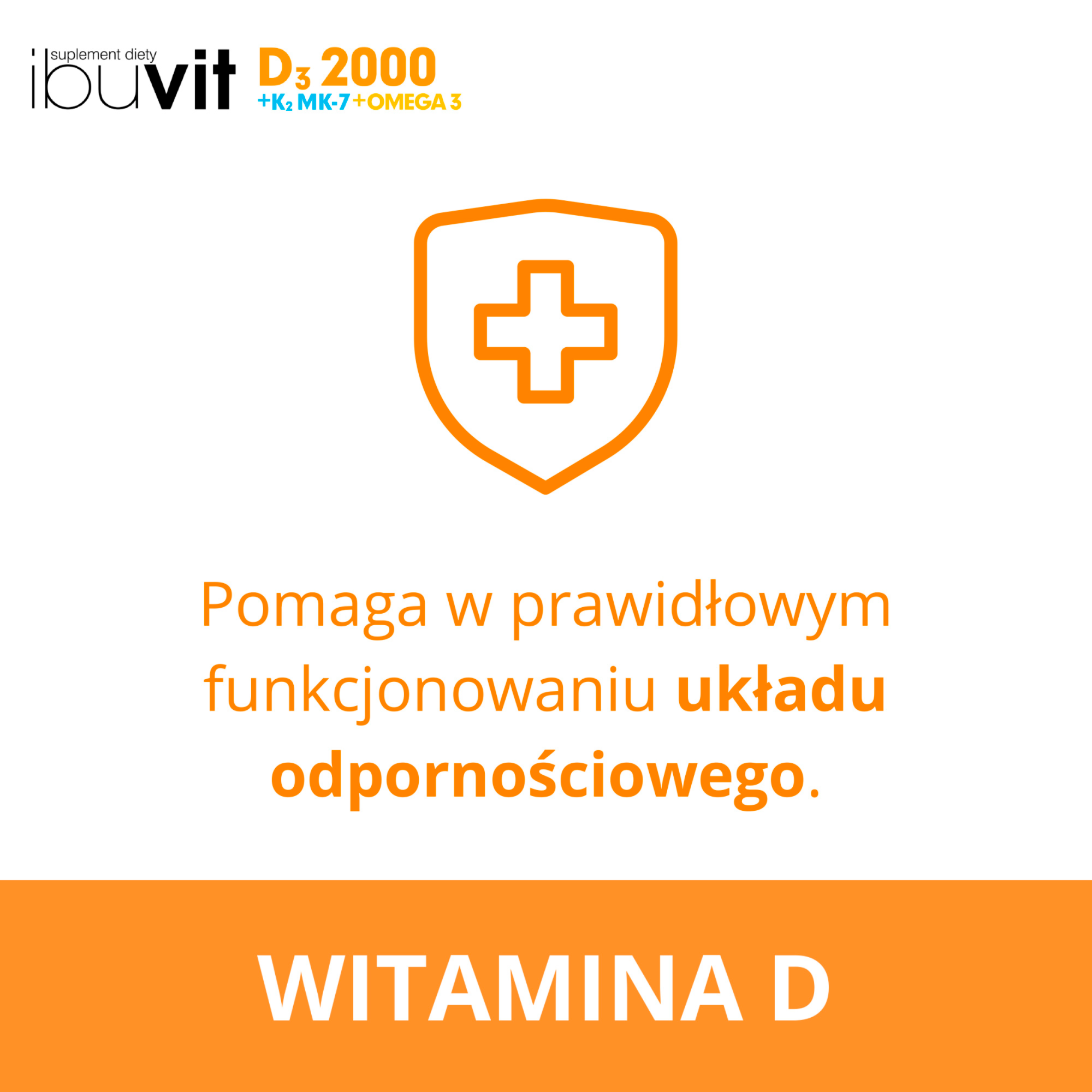 IbuVit D3 + K2 MK-7 2000 Omega-3 witamina D3 dla dorosłych 30 kapsułek
