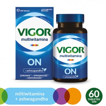 Vigor multiwitamina ON zestaw witamin i minerałów z ashwagandhą, tabletki, 60 sztuk