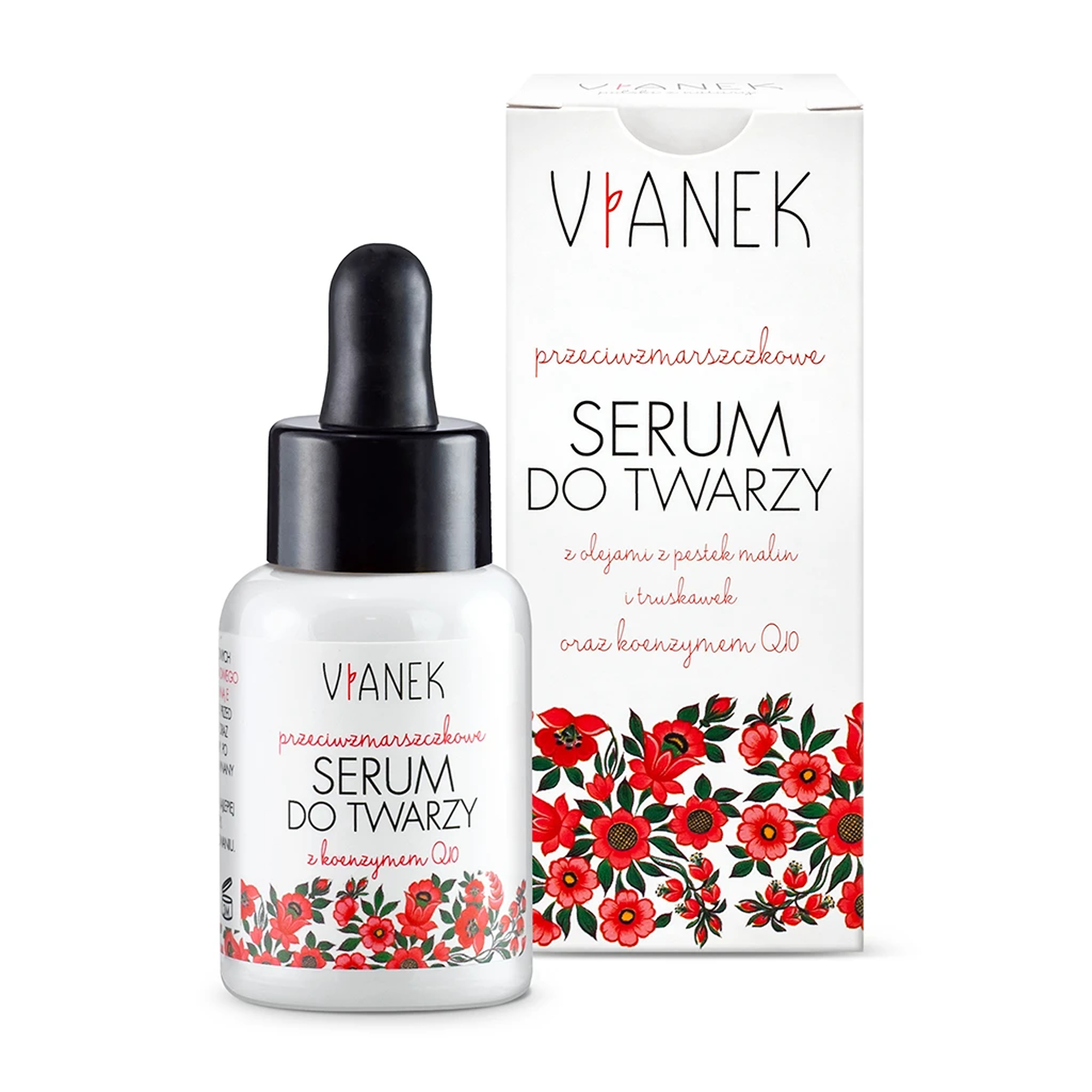 Vianek przeciwzmarszczkowe serum do twarzy z olejami z pestek malin i truskawek oraz koenzymem Q10 30 ml zdjęcie