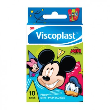VISCOPLAST MIKI I PRZYJACIELE Plastry z opatrunkiem, 10 sztuk