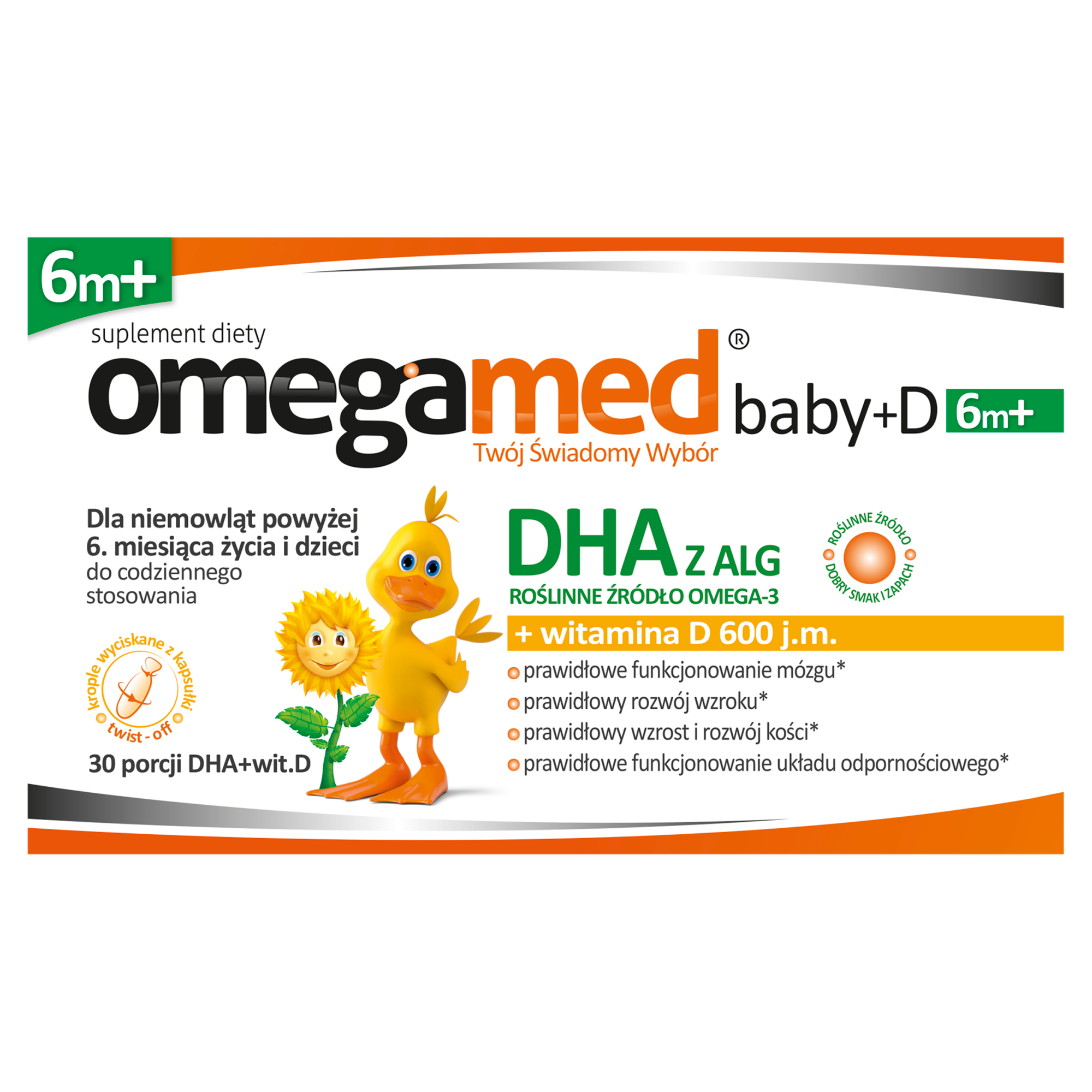 Omegamed Baby+D DHA z ALG + witamina D 6m+ 30 kapsułek zdjęcie