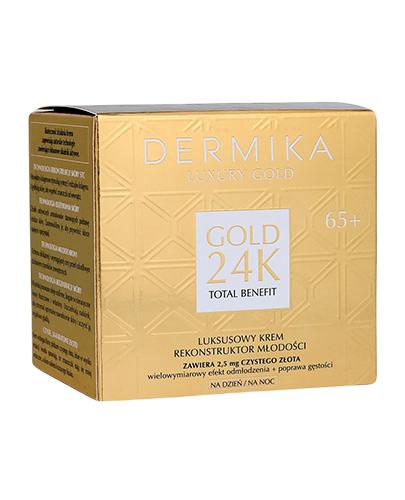Dermika Luxury Gold 24K Luksusowy Krem rekonstruktor młodości 65+ na dzień/na noc, 50 ml, cena, właściwości, opinie zdjęcie