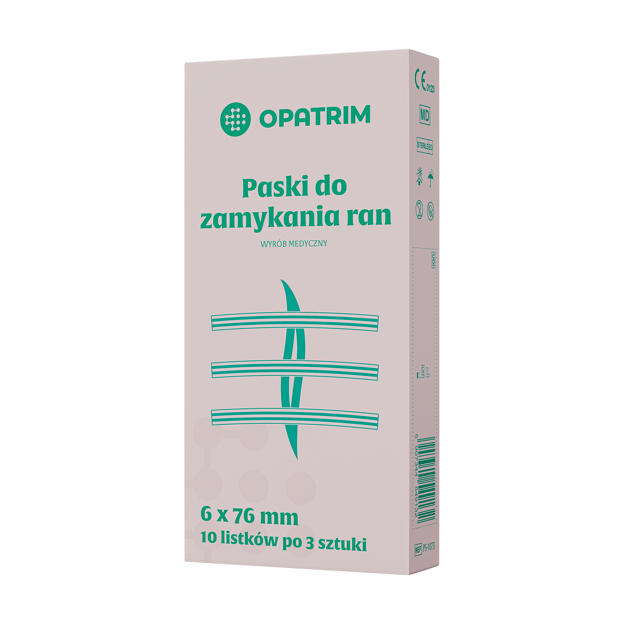 Opatrim Paski do zamykania ran 6 x 76 mm, 10 listków po 3 sztuki