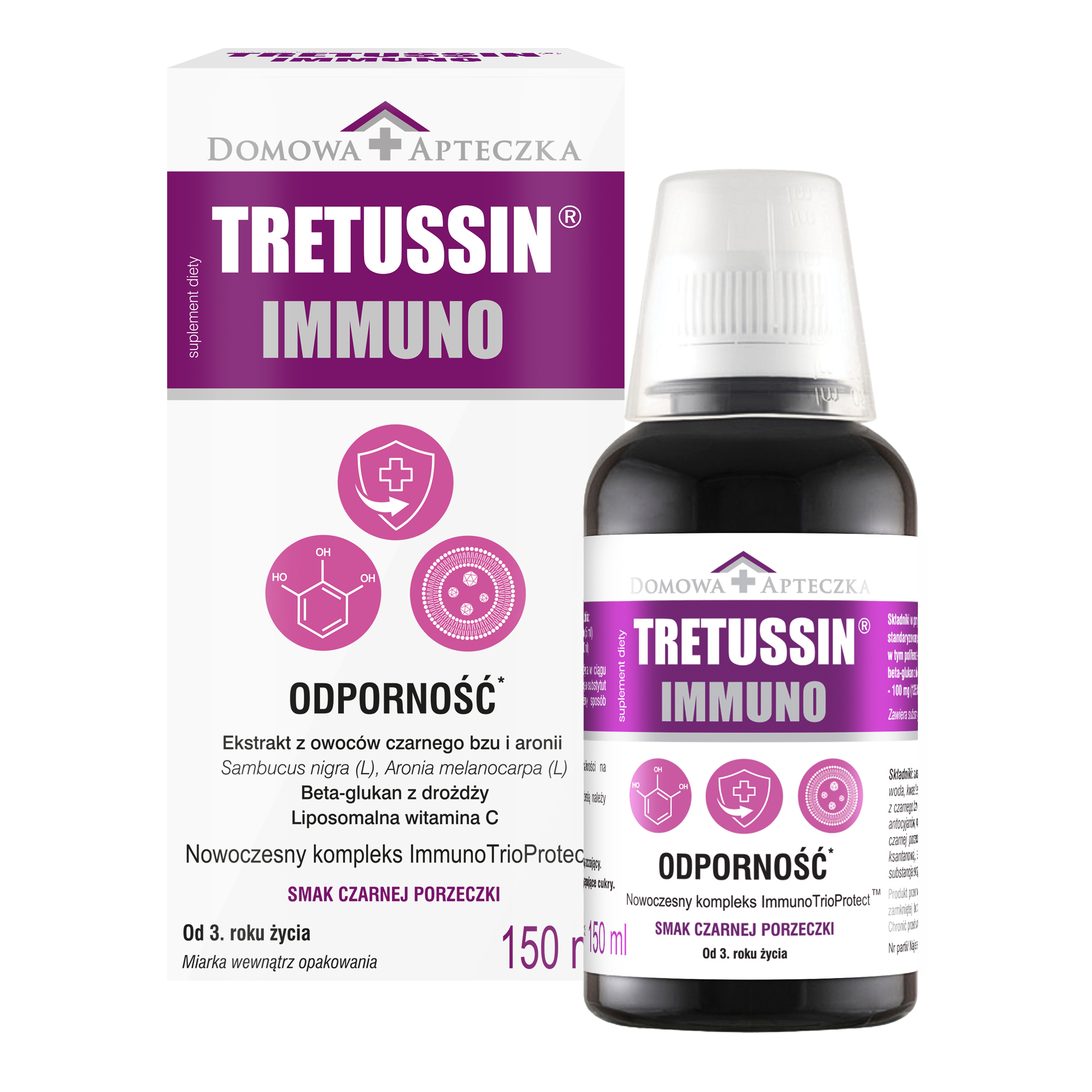 Tretussin Immuno o smaku czarnej porzeczki 150 ml zdjęcie