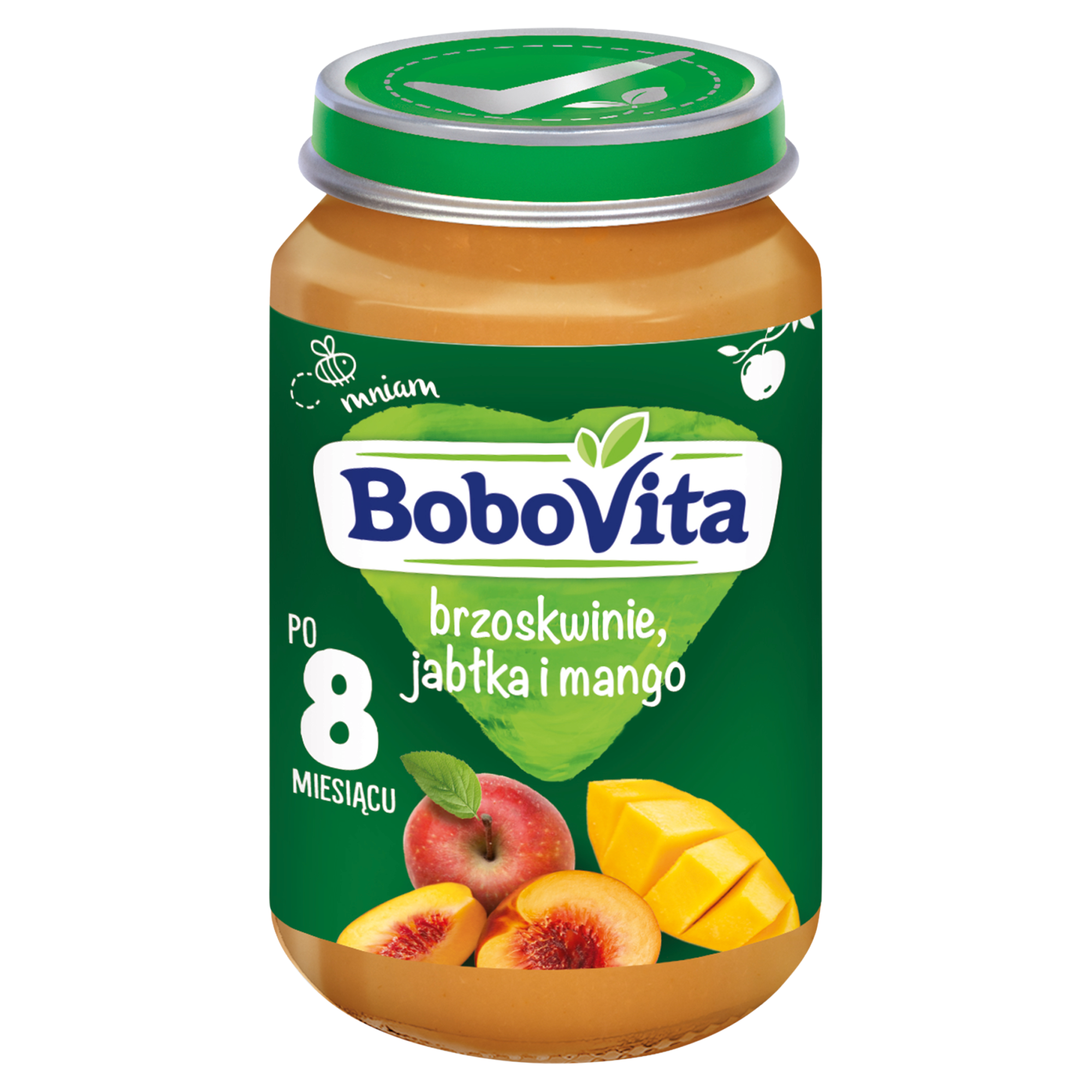 BOBOVITA Brzoskwinie jabłka i mango po 8 miesiącu - 190 g - cena, opinie, właściwości zdjęcie
