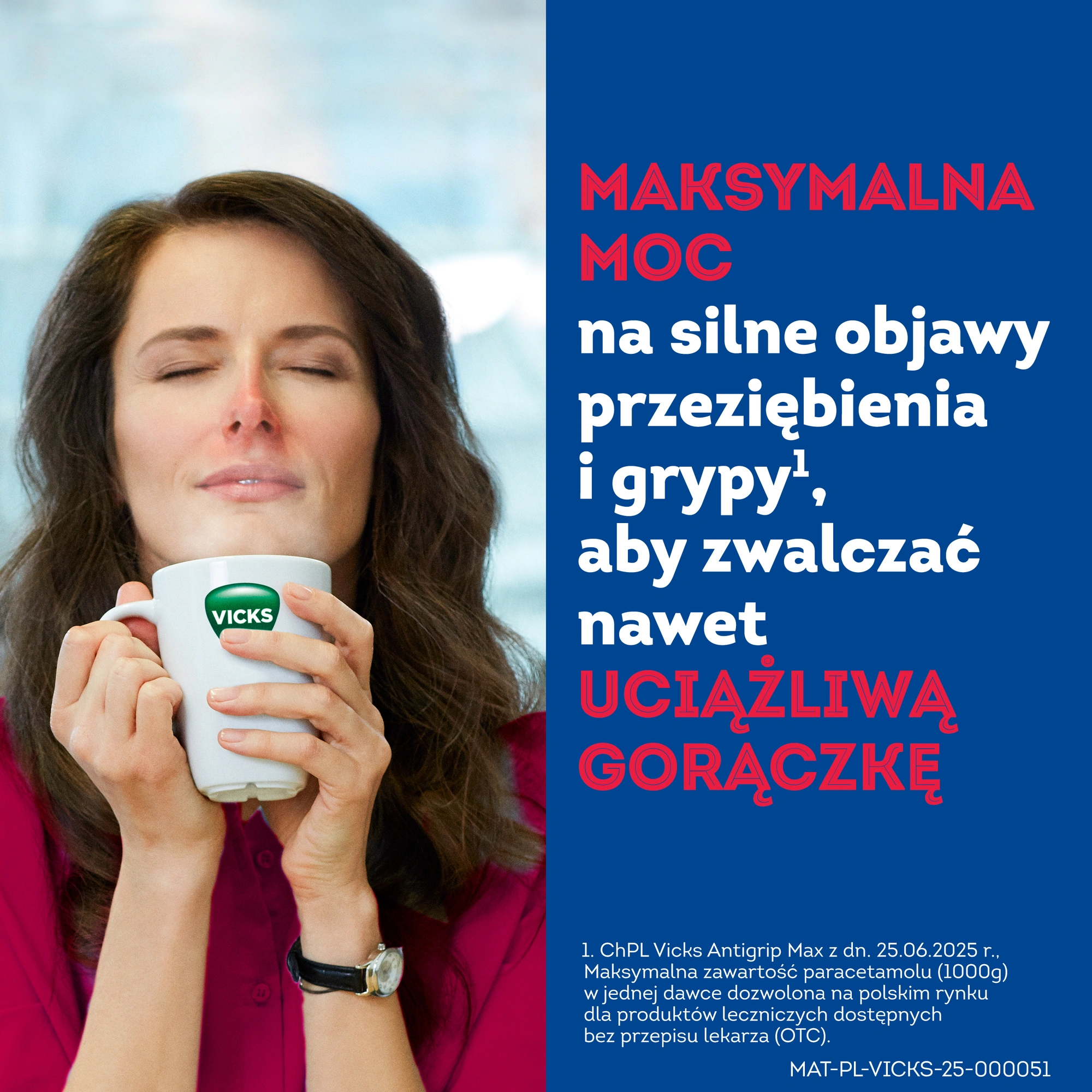 Vicks AntiGrip Max 1000 mg + 16 mg + 4 mg o aromacie pomarańczowym 10 saszetek
