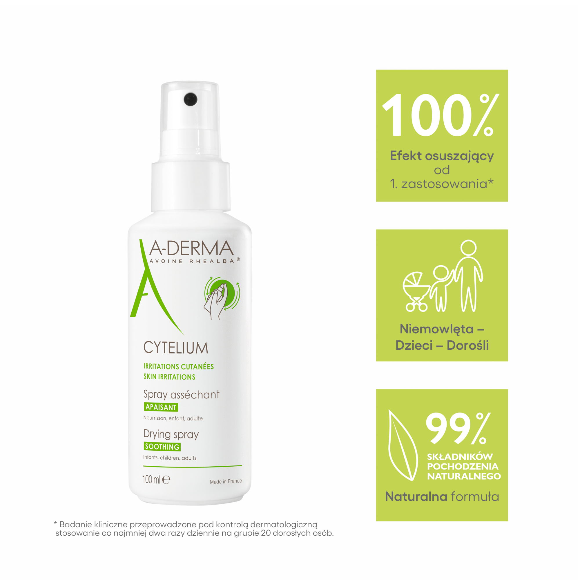 A-Derma Cytelium spray osuszający do skóry podrażnionej 100 ml