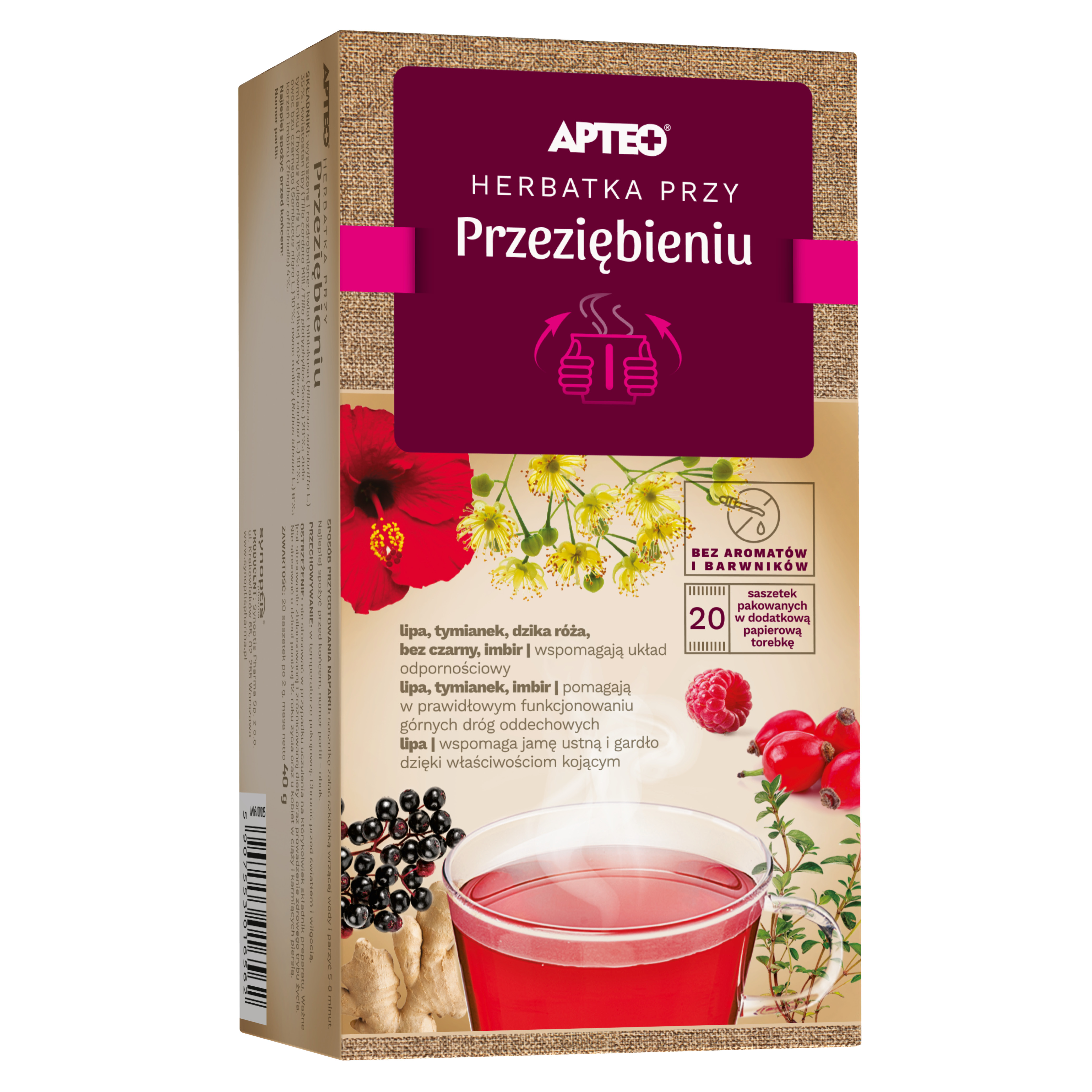 Apteo Natura Herbatka przy przeziębieniu 20 saszetek zdjęcie