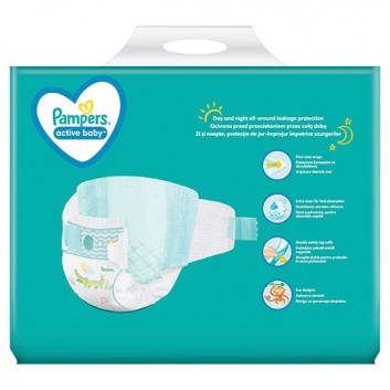 Pampers Pieluchy Active Baby rozmiar 4, 76 sztuk pieluszek - cena, opinie, właściwości