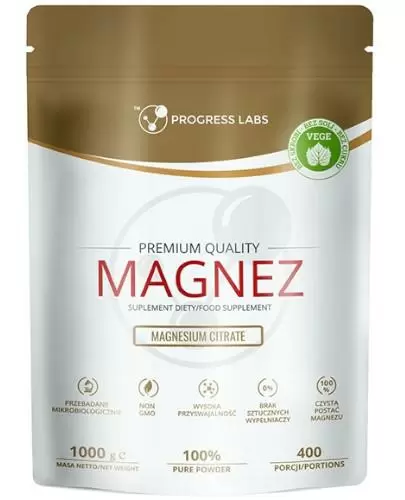 Progress Labs Magnez (cytrynian magnezu) proszek 1000 g zdjęcie