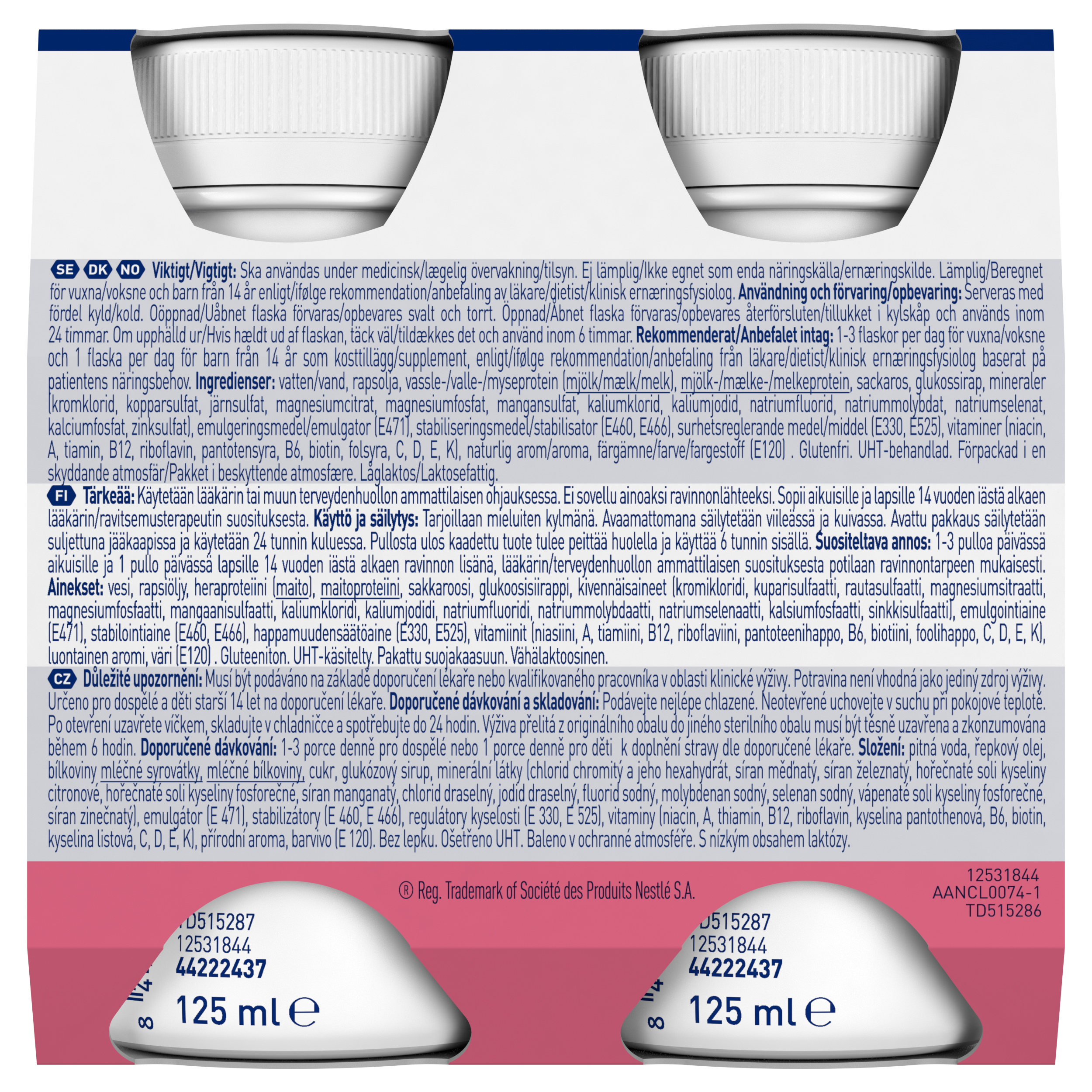 Nestle Resource Ultra + Truskawka, 4 x 125 ml