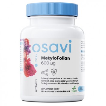 MetyloFolian 600 mcg, 120 vegan kaps., cena, wskazania, składniki