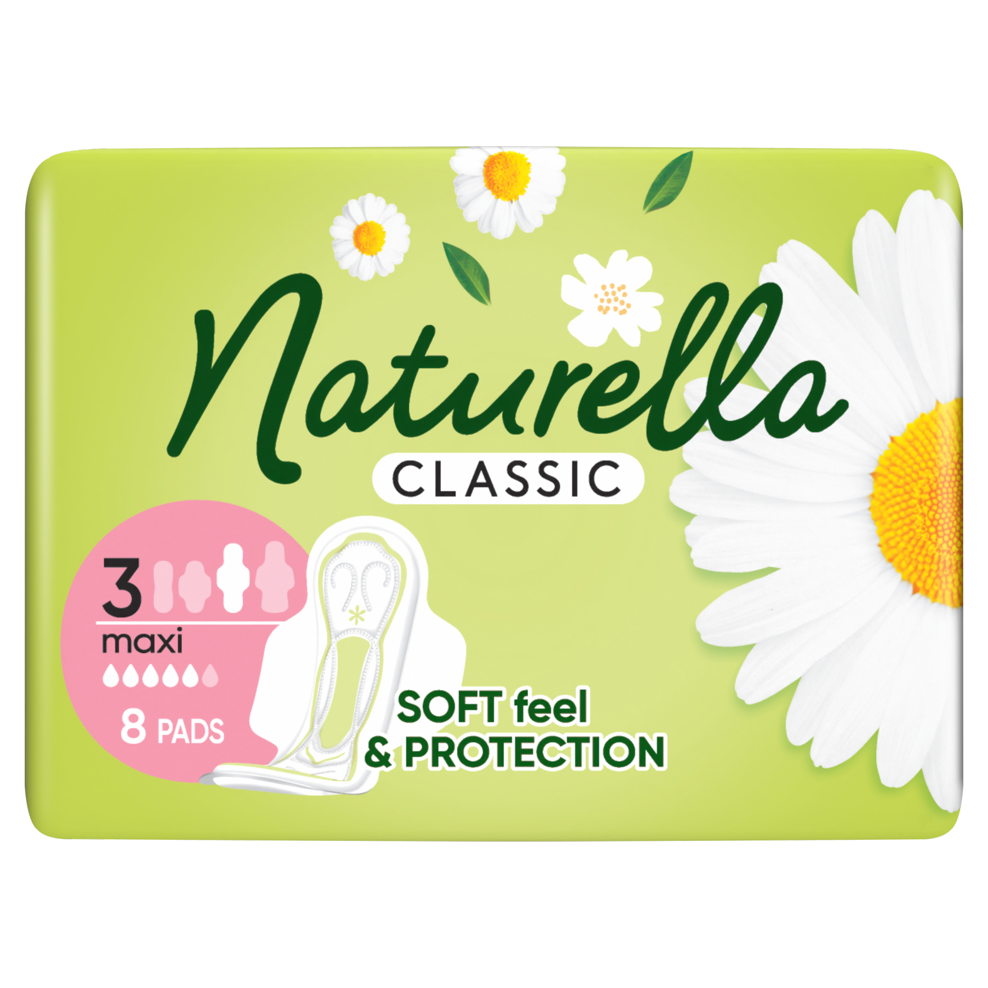 Naturella Classic Maxi Podpaski ze skrzydełkami, 8 sztuk zdjęcie