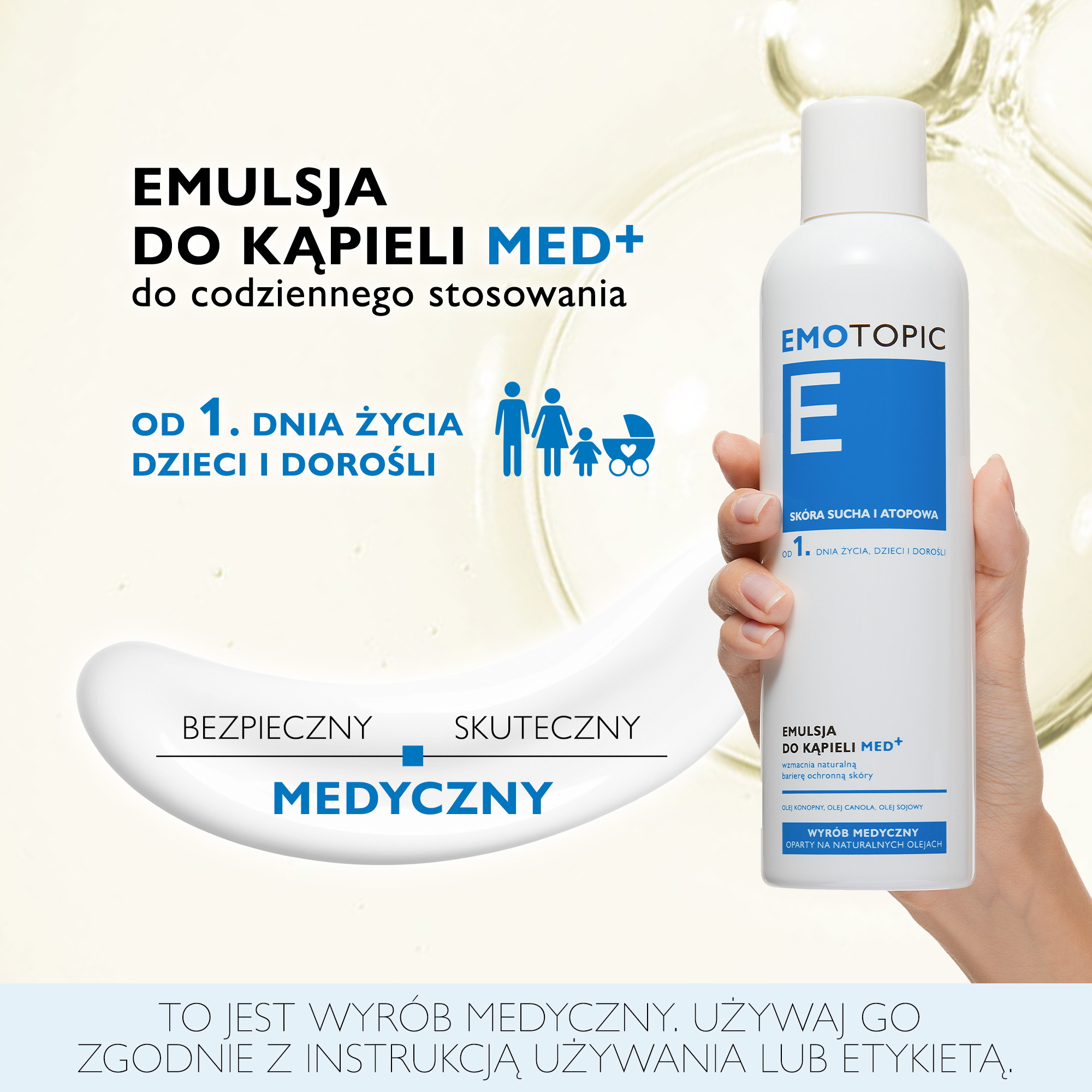 Emotopic emulsja do kąpieli MED+ do codziennego stosowania 400 ml
