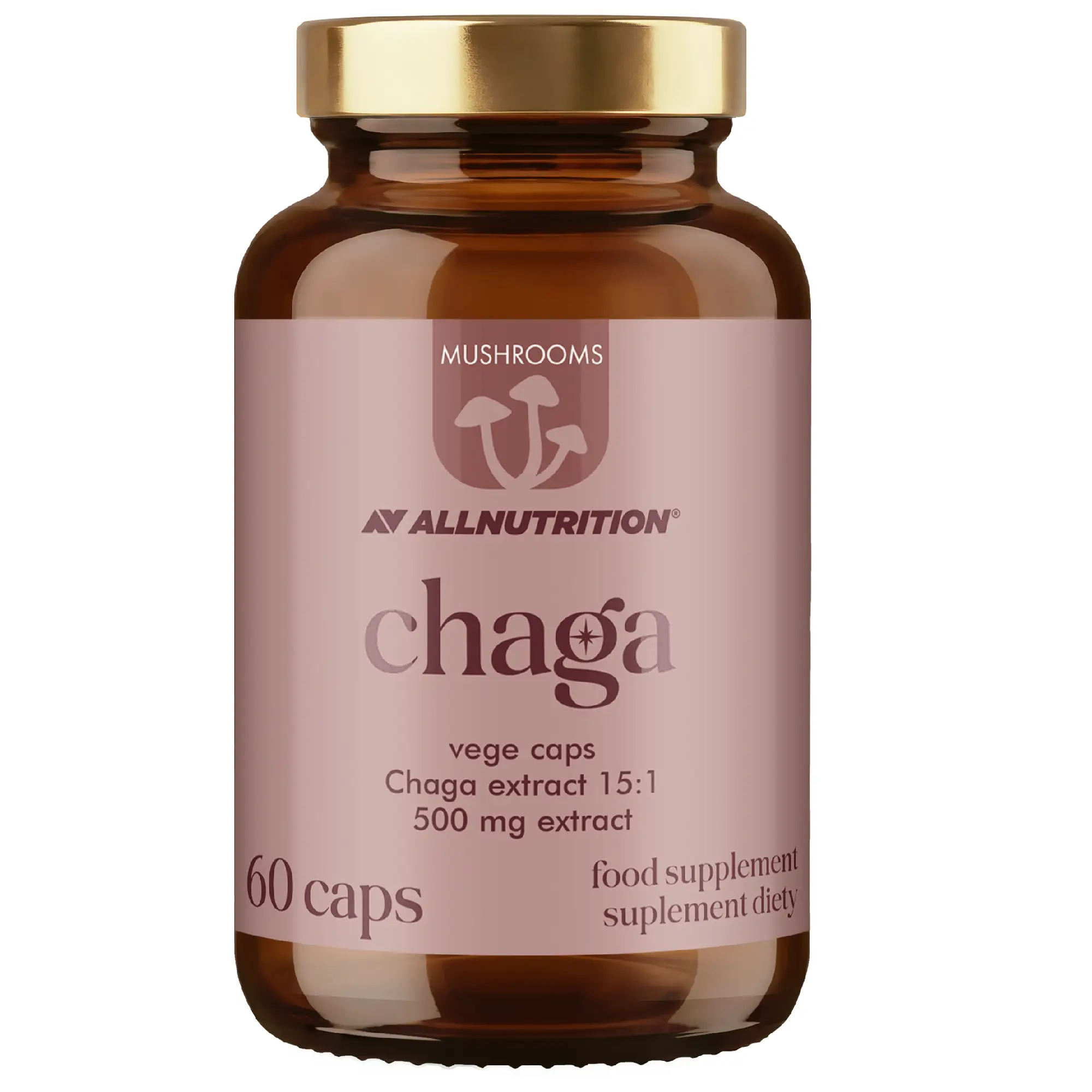 Allnutrition Mushrooms Chaga, kapsułki, 60 sztuk zdjęcie