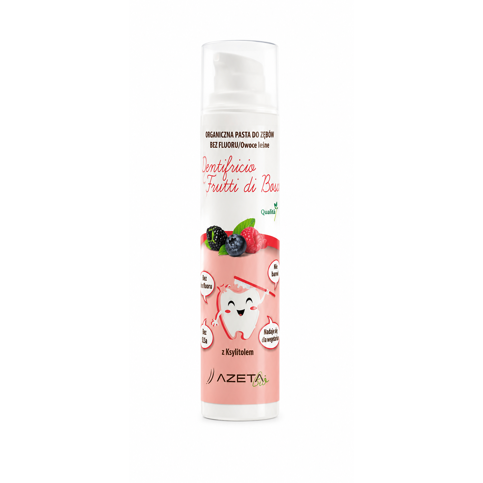 Azeta Bio Organiczna pasta do zębów bez fluoru dla dzieci, owoce leśne, 50 ml zdjęcie