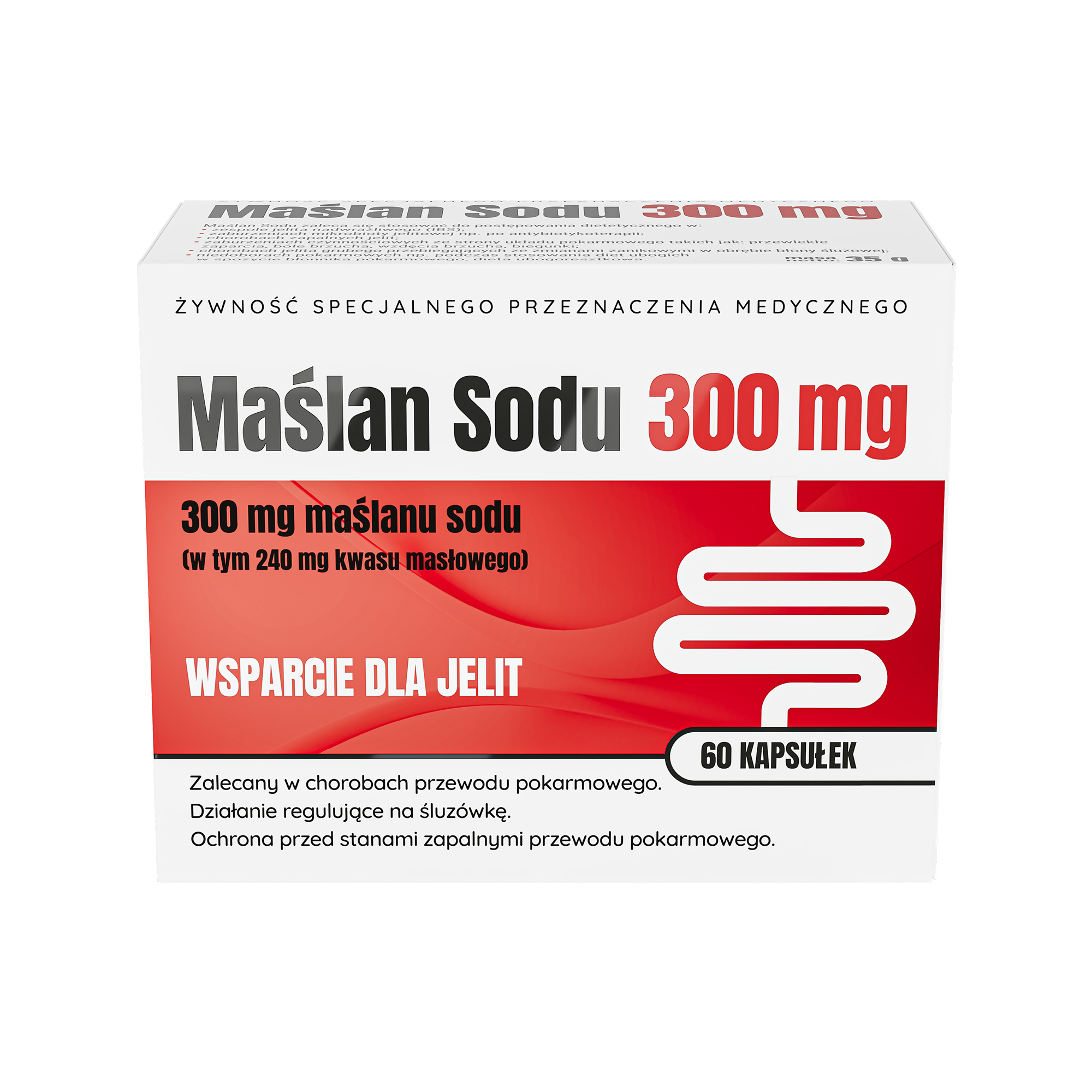 Maślan Sodu, 300 mg, kapsułki, 60 sztuk