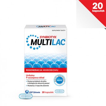 Multilac Synbiotyk probiotyk + prebiotyk 20 kapsułek