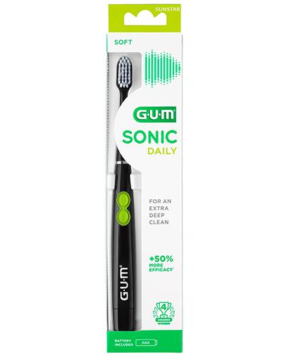 GUM SONIC DAILY Zasilana bateryjnie Szczoteczka do zębów SOFT czarna, 1 sztuka zdjęcie