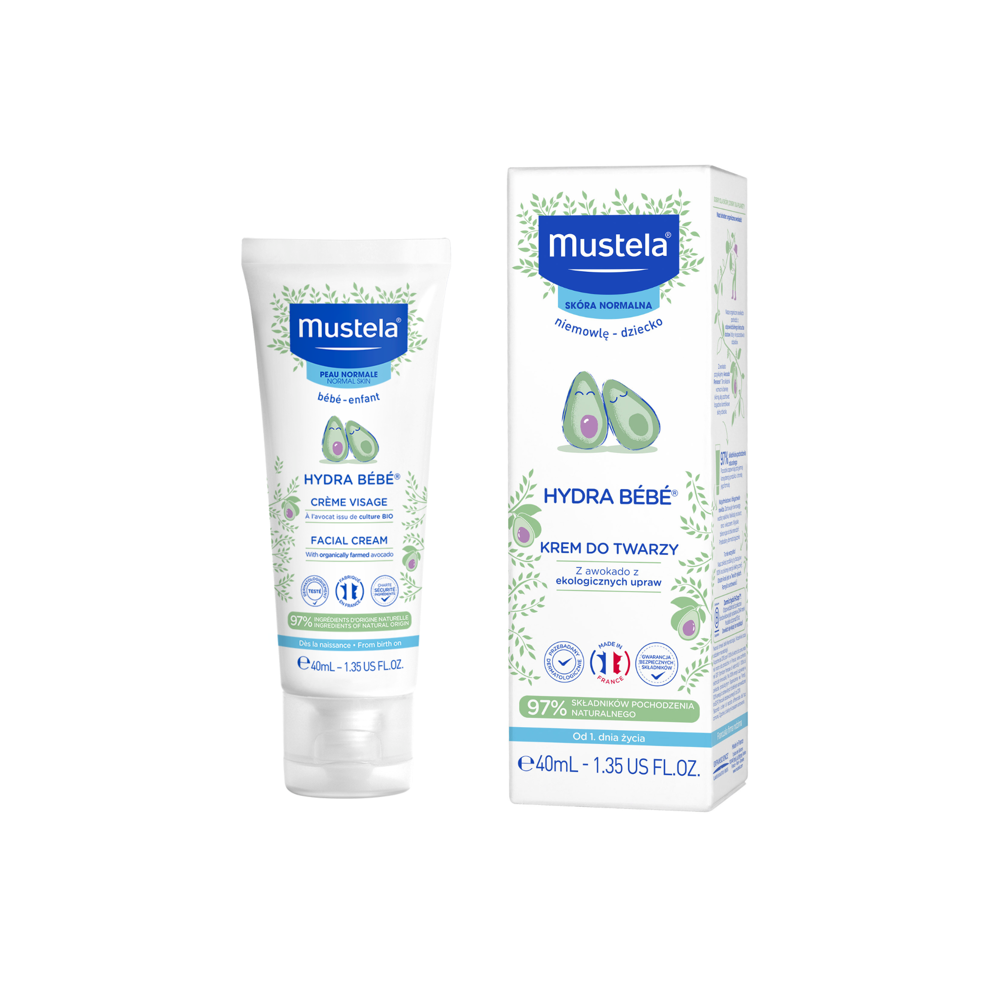 Mustela Bebe Enfant Hydra krem do twarzy 40 ml zdjęcie