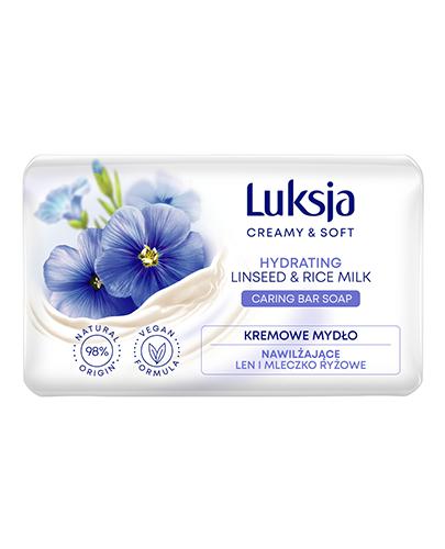 Luksja Creamy & Soft Len i Mleczko ryżowe Mydło w kostce, 90 g, cena, opinie, właściwości  zdjęcie