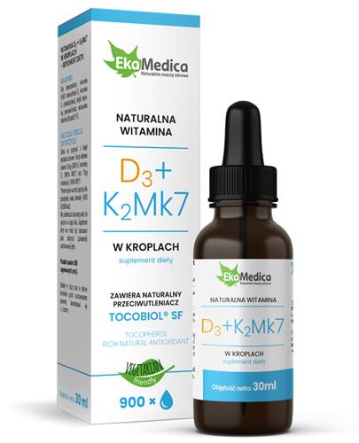 EKAMEDICA Naturalna witamina D3 + K2Mk7 krople - 30 ml - cena, opinie, wskazania zdjęcie