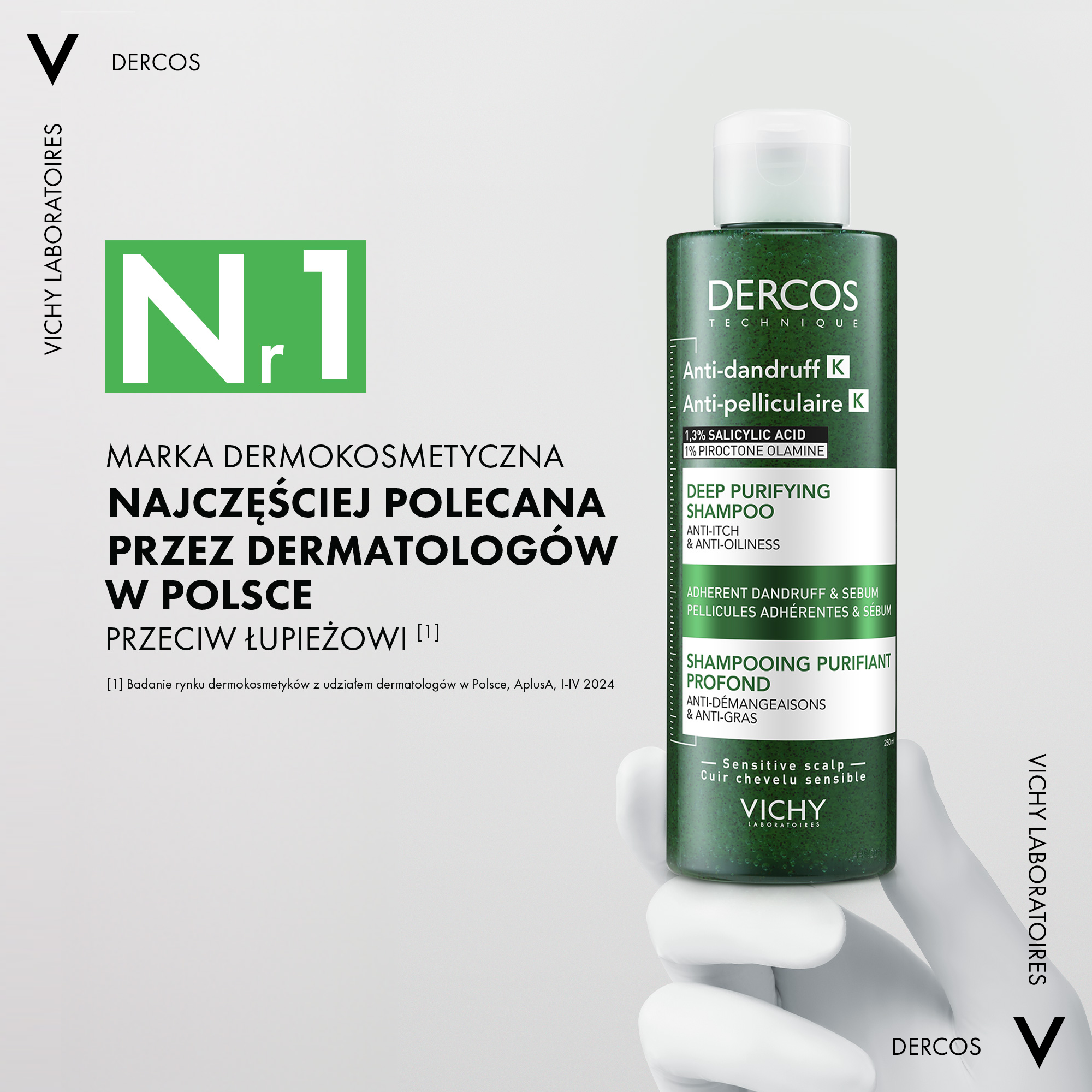 Vichy Dercos oczyszczający szampon przeciwłupieżowy K 250 ml