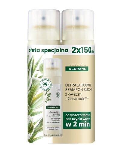 Klorane Szampon suchy ultrałagodny z owsem i ceramidami, 2 x 150 ml zdjęcie