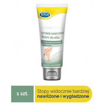 Scholl Expert Care Krem do stóp szybkie nawilżenie - 75 ml Do skóry suchej