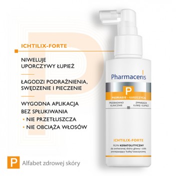 PHARMACERIS P ICHTILIX-FORTE Płyn keratolityczny do owłosionej skóry głowy i ciała - 125 ml