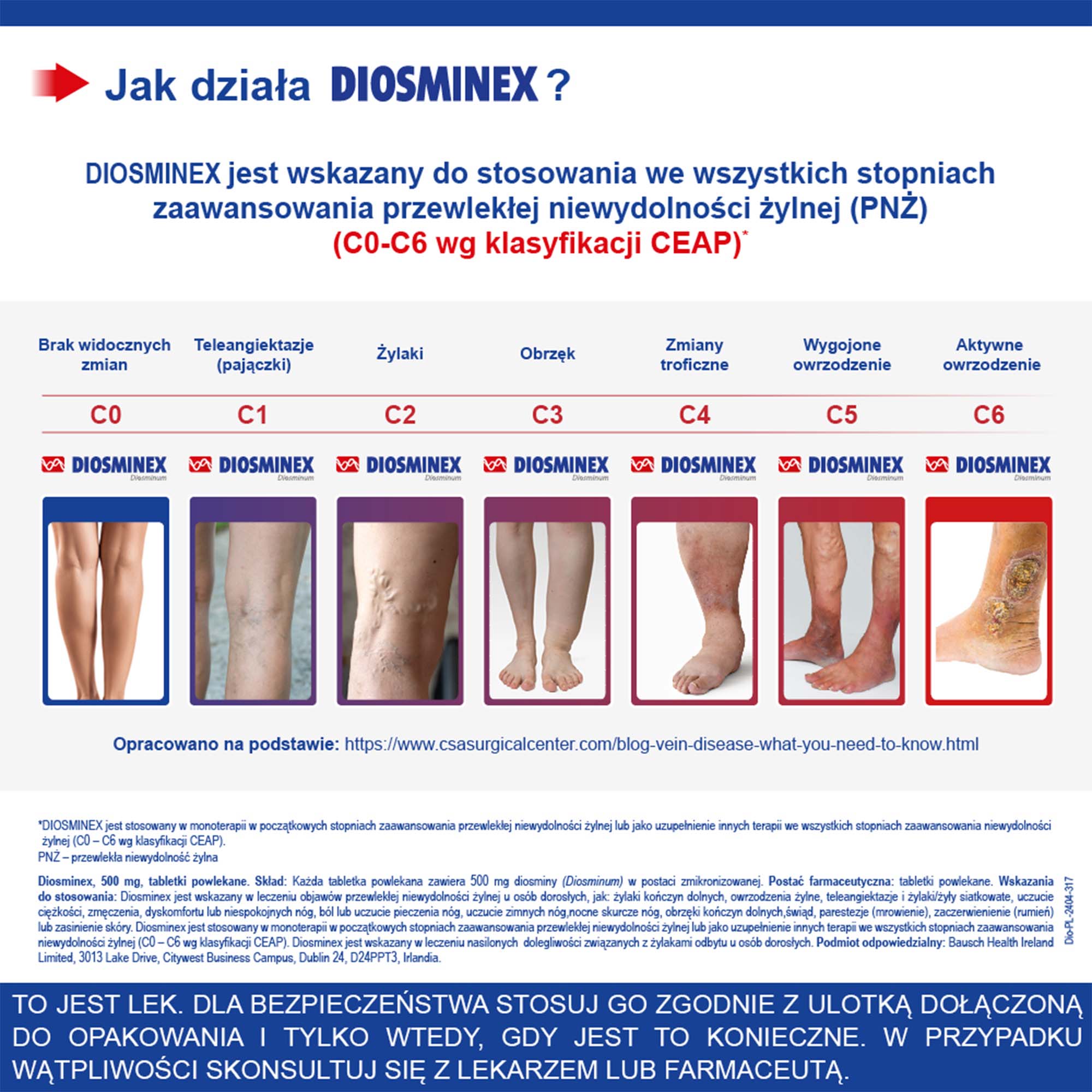 Diosminex, 500 mg, tabletki powlekane, 60 sztuk