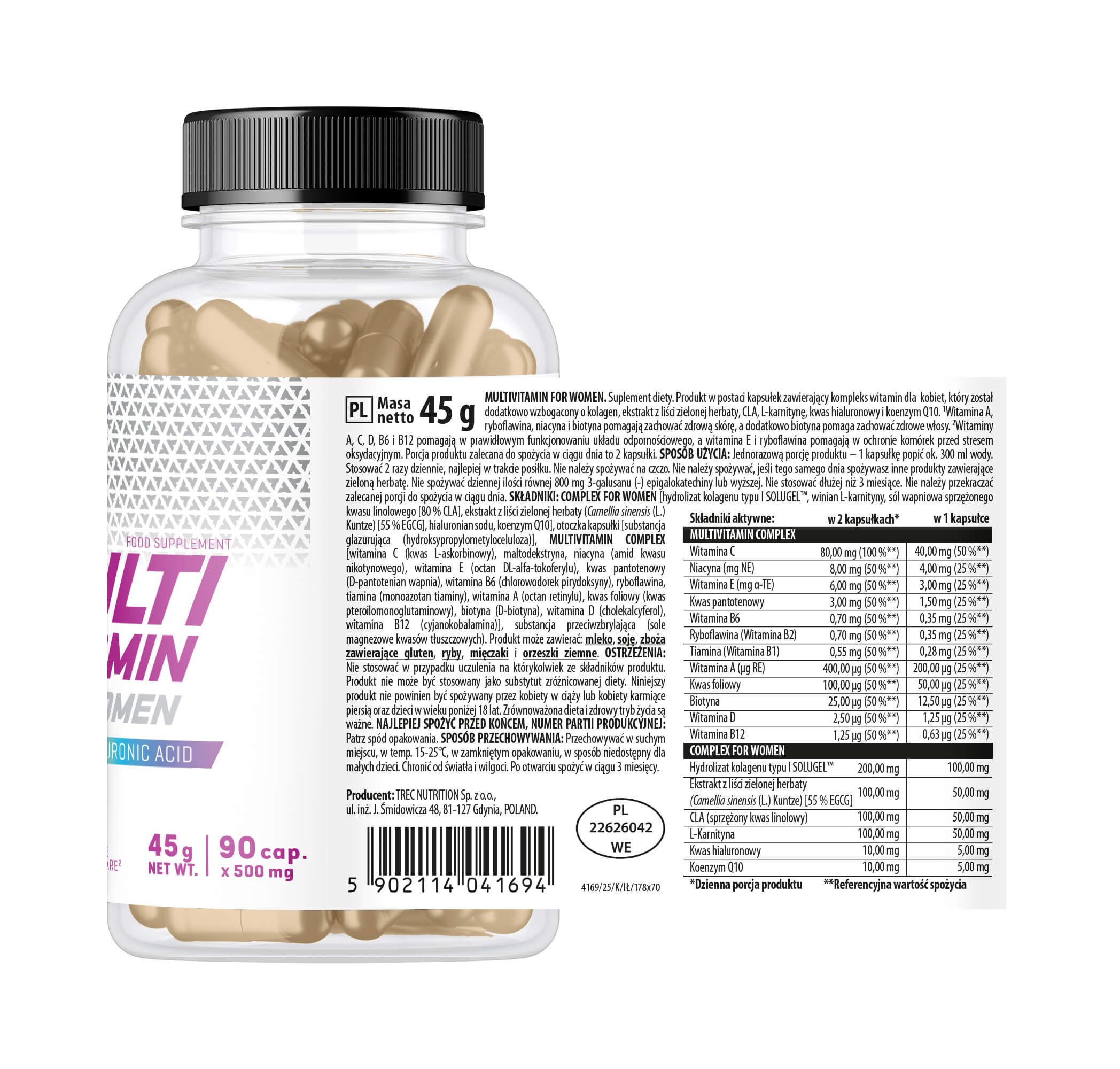 Trec Multivitamin For Women, kapsułki, 90 sztuk
