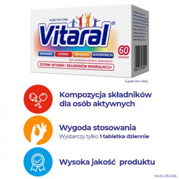 Vitaral zestaw witamin i minerałów 60 tabletek 