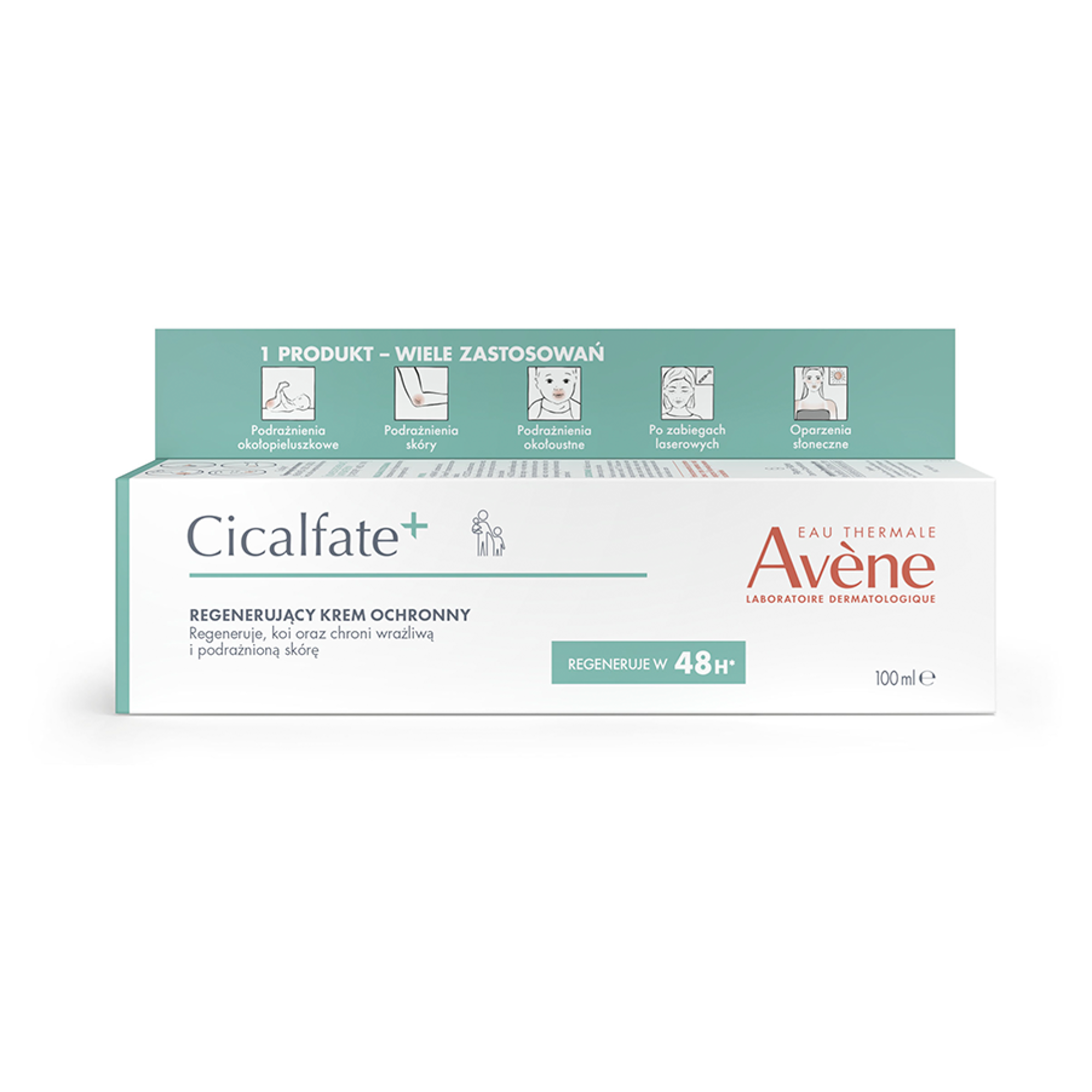 Avene Cicalfate+, regenerujący krem ochronny do twarzy i ciała dla skóry wrażliwej i podrażnionej, 100 ml zdjęcie