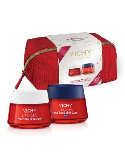 Vichy XMAS 2023 Liftactiv Collagen Specialist przeciwzmarszczkowy krem na dzień 50 ml + przeciwzmarszczkowym krem na noc 50 ml [ZESTAW] zdjęcie
