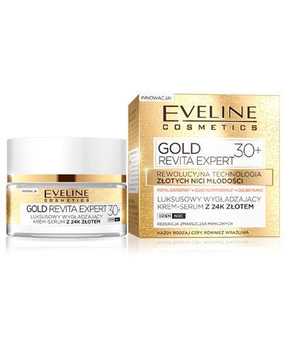 EVELINE COSMETICS GOLD REVITA EXPERT Luksusowy wygładzający krem-serum z 24K złotem 30+ - 50 ml zdjęcie