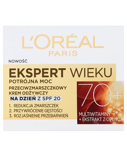 L'Oreal Ekspert Wieku Potrójna Moc Przeciwzmarszczkowy krem odżywczy na dzień z SPF 20 70+ - 50 ml - cena, opinie, właściwości  zdjęcie