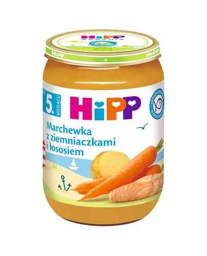 HiPP, Marchewka z ziemniaczkami i łososiem, po 5. m-cu, 190 g, cena, opinie, właściwości zdjęcie