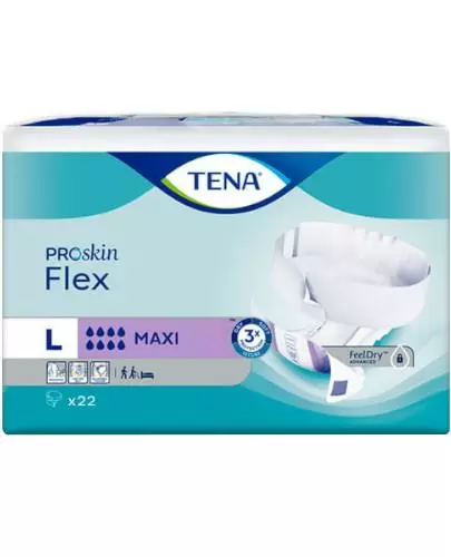 Tena ProSkin Flex Maxi pieluchomajtki z regulowanym pasem mocującym rozmiar L 22 sztuki zdjęcie