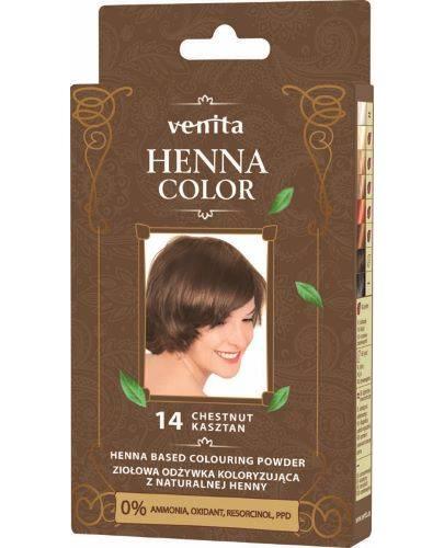 Venita Henna Color, ziołowa odżywka koloryzująca z naturalnej henny, 14 Kasztan, 25 g zdjęcie