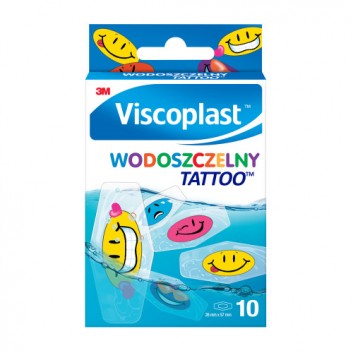 VISCOPLAST WODOSZCZELNY TATTOO Zestaw wodoszczelnych plastrów, 10 sztuk