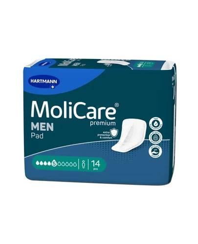 Hartmann MoliCare Premium MEN PAD 5 kropli, Anatomiczne wkłady chłonne, 14 sztuk zdjęcie