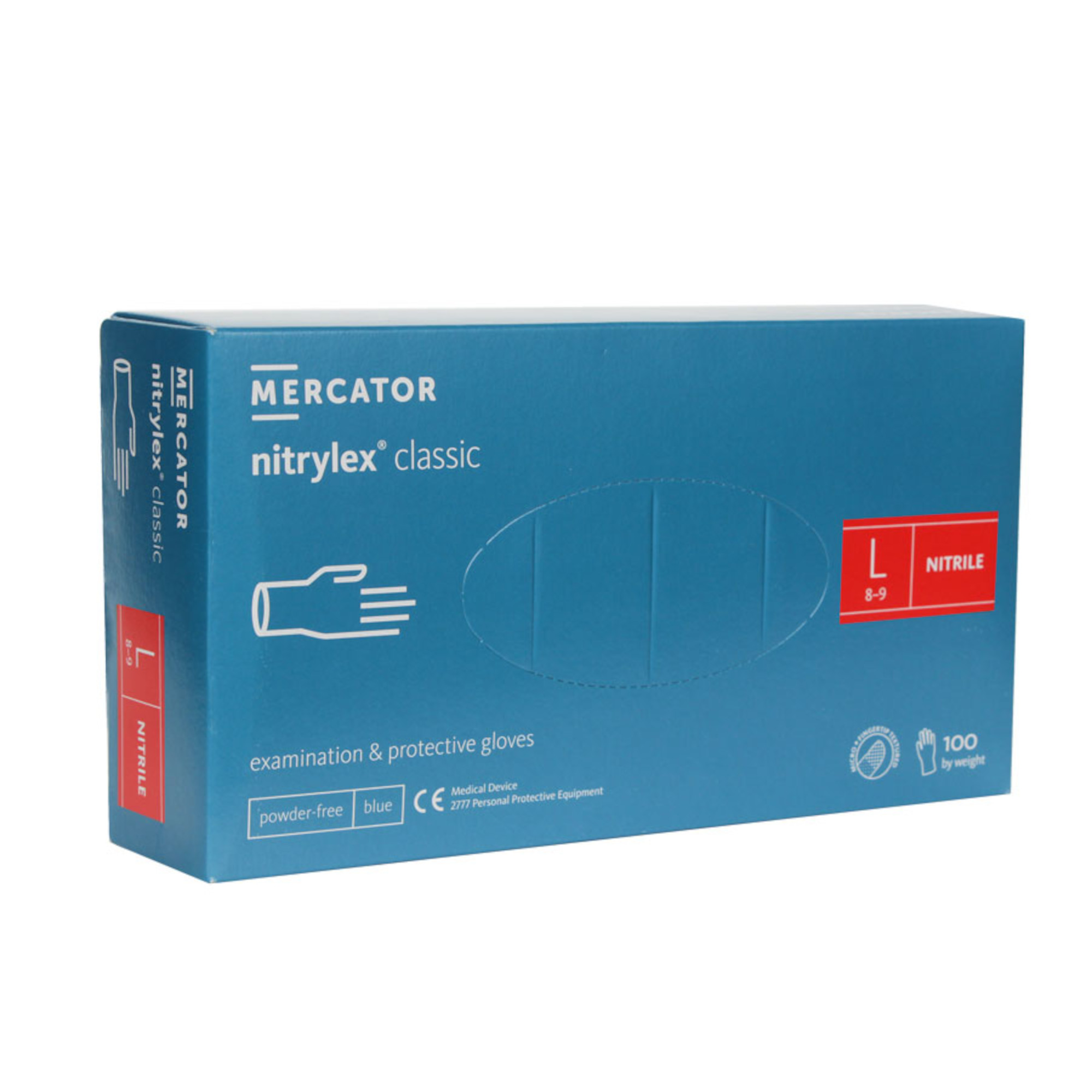 Mercator Rękawice diagnostyczne i ochronne, nitrylowe, rozmiar L (8-9), 100 sztuk zdjęcie