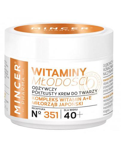Mincer Pharma N°351 Witaminy młodości Odżywczy półtłusty krem do twarzy 40+ - 50 ml - cena, opinie, właściwości zdjęcie