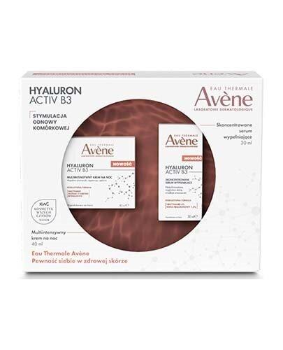 AVENE HYALURON ACTIV B3 Skoncentrowana pielęgnacja nocna: Hyaluron Activ B3 Multi intensywny krem na noc 40 ml + Hyaluron Activ B3 Skoncentrowane serum wypełniające 30 ml [ZESTAW] zdjęcie