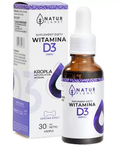 NATUR PLANET Witamina D3 2000 IU - 30 ml. Zdrowe kości. zdjęcie