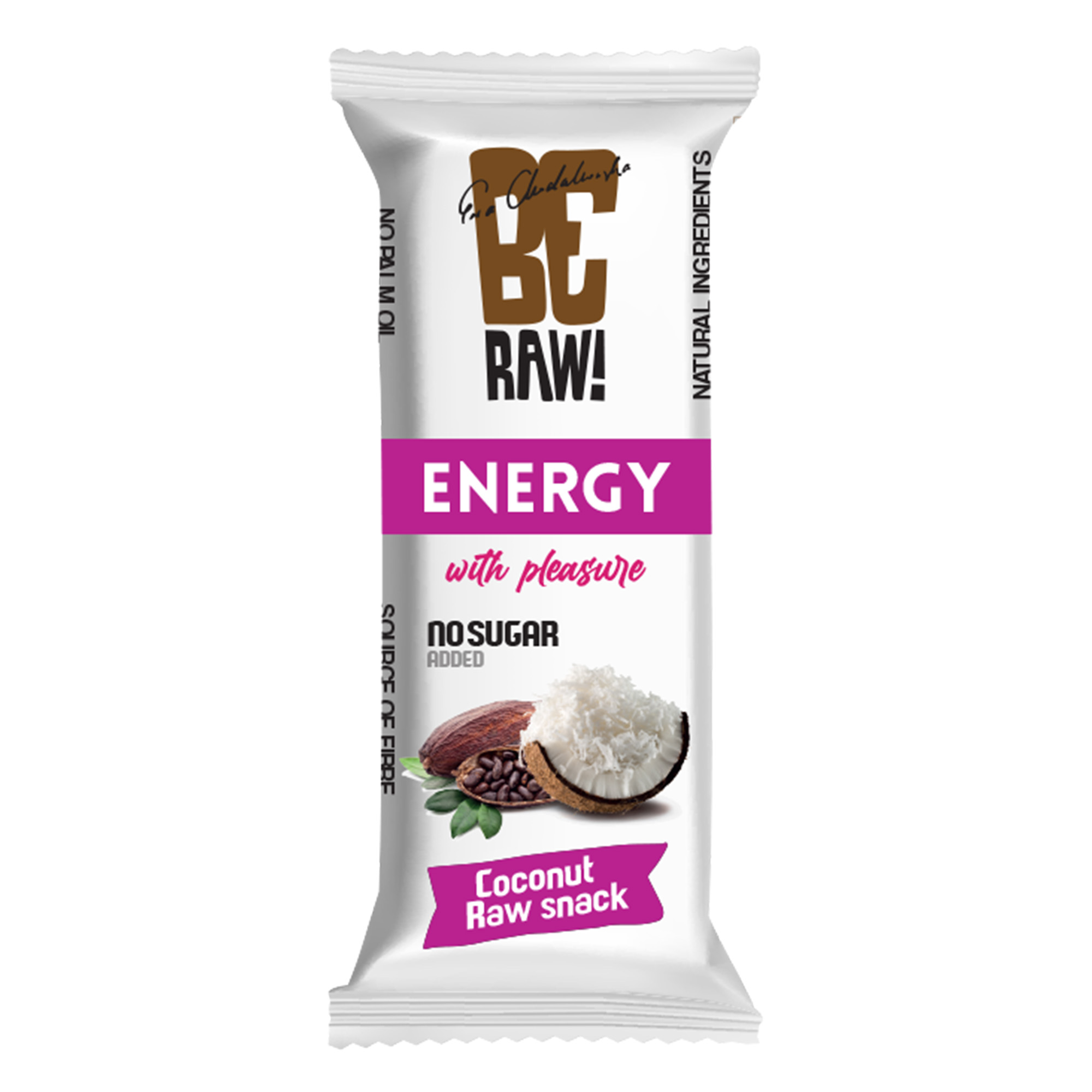 BeRAW! Energy Baton energetyczny Coconut, surowe kakao, kokos, 40 g zdjęcie