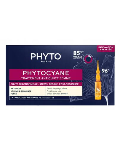 Phyto Phytocyane Kuracja przeciw wypadaniu włosów dla kobiet na okresowe wypadanie włosów, 12 x 5 ml zdjęcie
