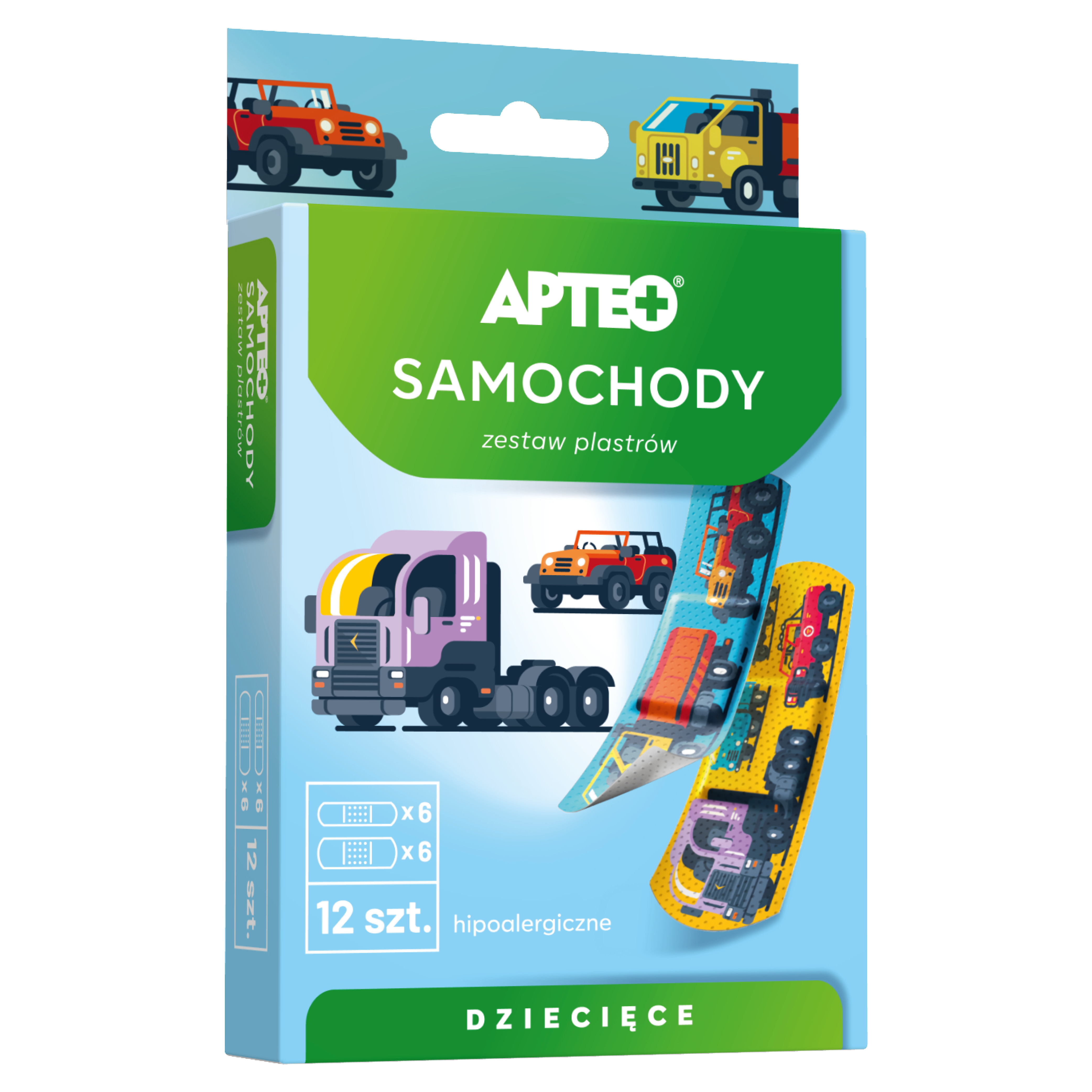 APTEO CARE Plastry dla dzieci samochody, 12 sztuk zdjęcie